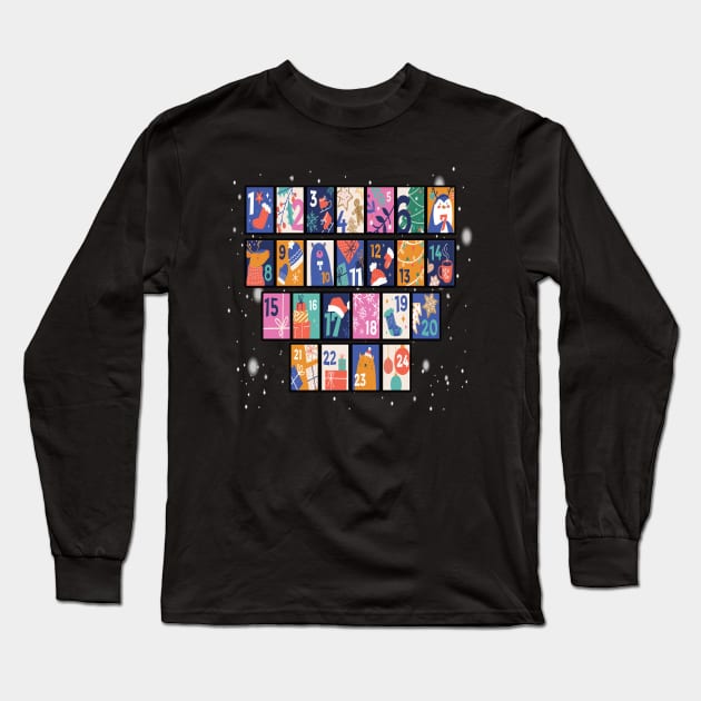 Christmas Advent Calendar Christmas Long Sleeve T-Shirt by MooonTees